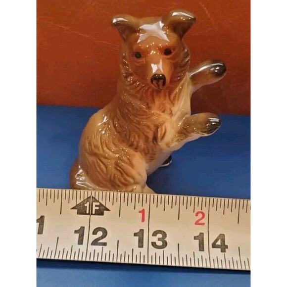 4 Inch Vintage Bone China Collie Dog Collectible Figurine Taiwan - Picture 7 of 8
